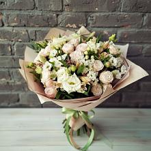 Букет цветов из:  Альстромерии, Розы и Хризантемы в Старобачатах