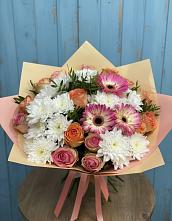 Букет цветов из:  Розы, Герберы и Хризантемы #REPLACE_PRED# Старобачатах