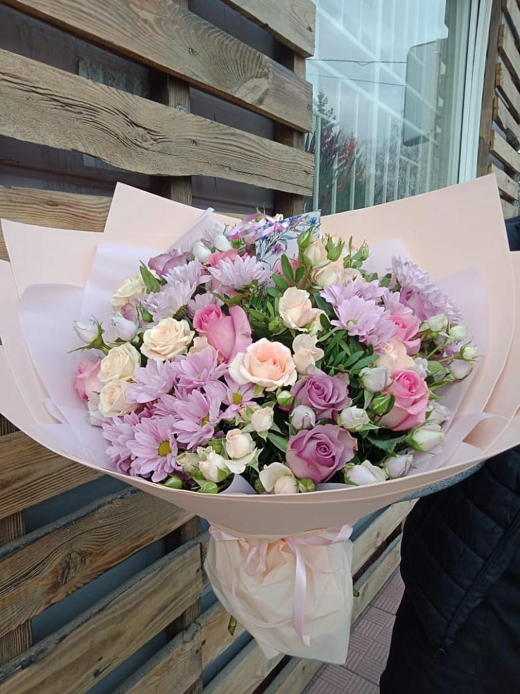 Букет цветов из: Розы и Хризантемы в Старобачатах