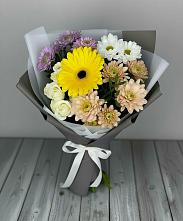 Букет цветов из:  Розы, Герберы и Хризантемы в Старобачатах