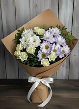 Букет цветов из:  Хризантемы и Розы в Старобачатах