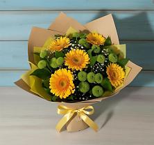 Букет цветов из:  Герберы и Хризантемы в Старобачатах