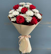 Букет цветов из:  Розы и Хризантемы в Старобачатах