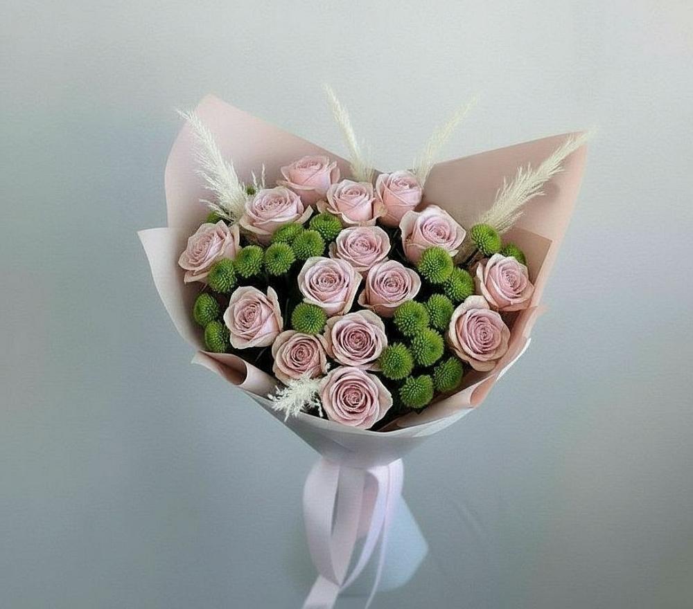 Букет цветов из: Розы и Хризантемы в Старобачатах