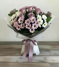 Букет цветов из:  Хризантемы и Розы в Старобачатах