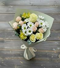 Букет цветов из:  Альстромерии, Розы и Хризантемы в Старобачатах