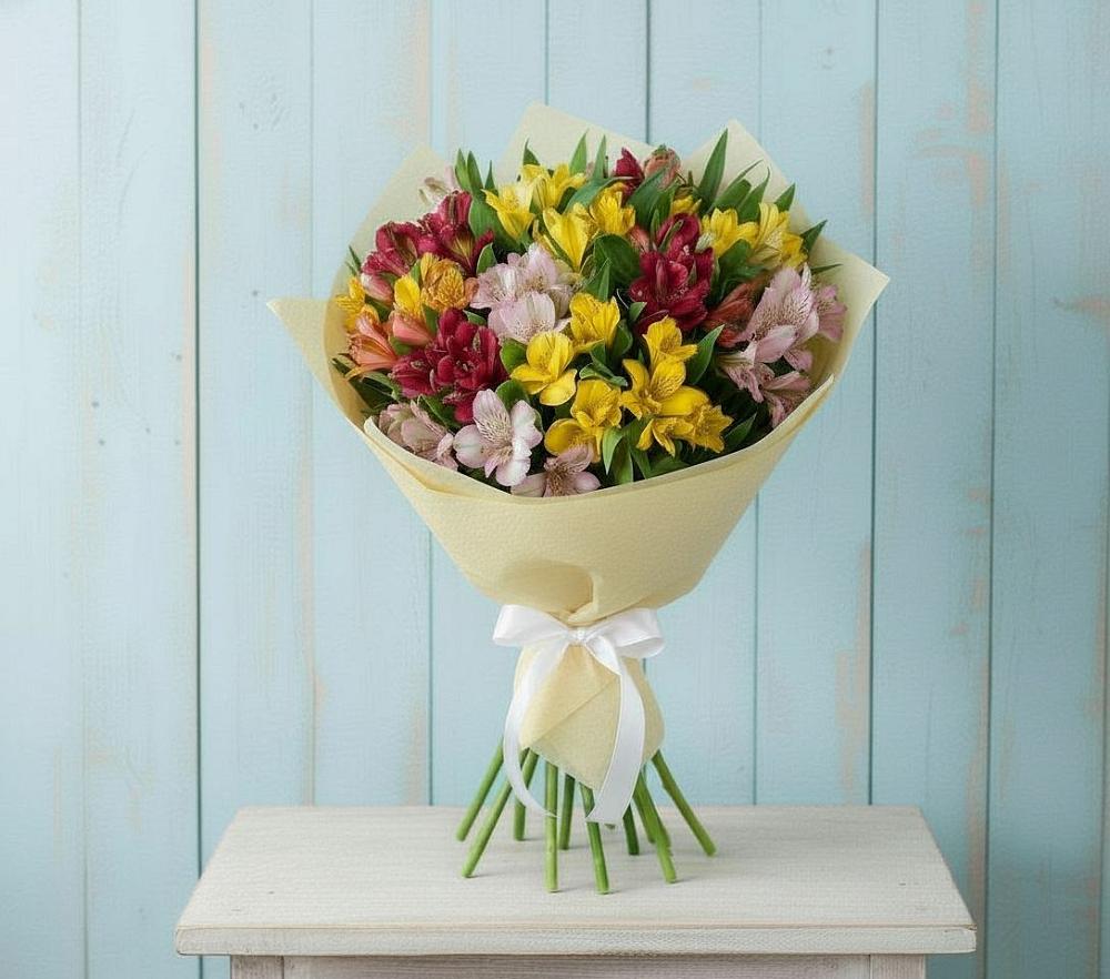 Букет цветов из: Альстромерии в Старобачатах