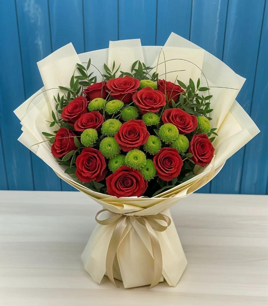 Букет цветов из: Розы и Хризантемы в Старобачатах